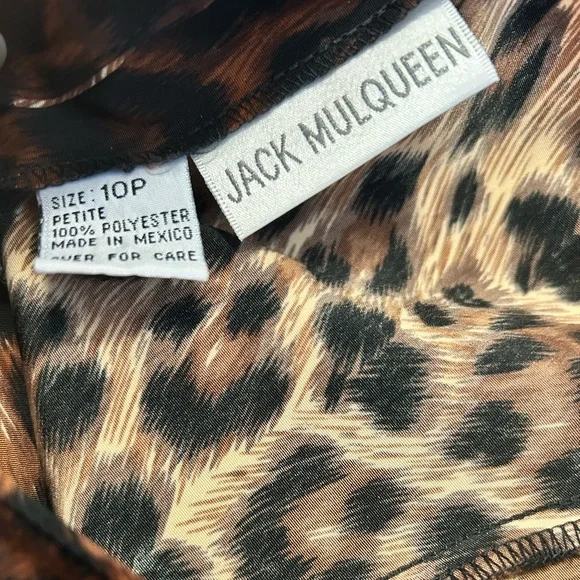 Vintage Leopard Print Cocktail Dress | Jack Mulqueen Petite 10P - Picture 5 of 6